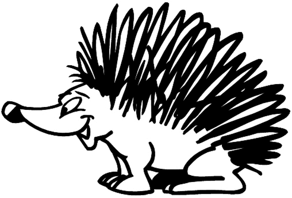 Comic porcupine vinyl sticker. Customize on line.       Animals Insects Fish 004-1170  